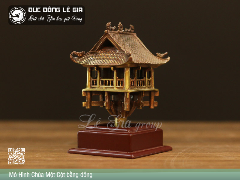 Ảnh Mô Hình Chùa Một Cột bằng đồng- Quà tặng nước ngoài