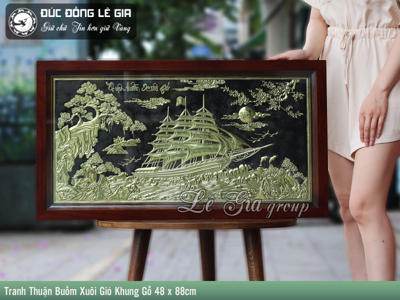 Tranh Thuận Buồm Xuôi Gió khổ 48 x 88cm- Tranh tặng tân gia, khai trương