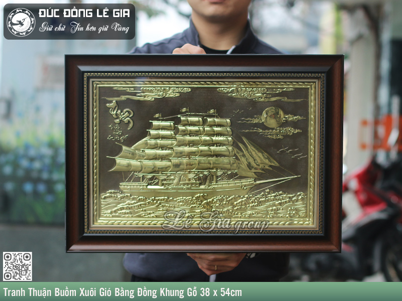 Tranh Thuận Buồm Xuôi Gió Khổ 38 x 54cm- Tranh tặng tân gia, khai trương
