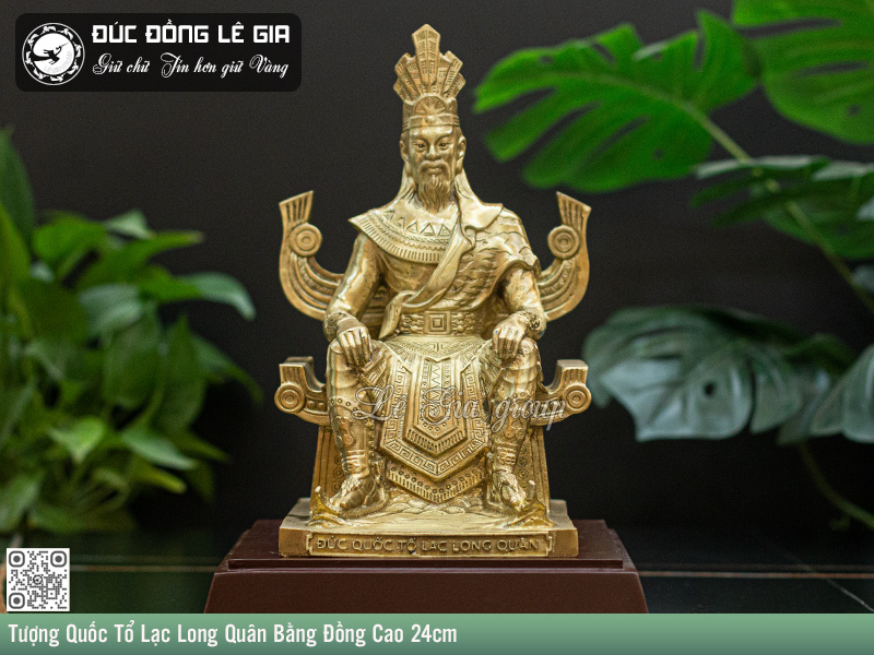 Tượng Quốc Tổ Lạc Long Quân Bằng Đồng Cao 24cm