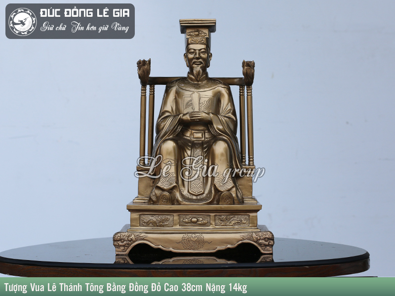 Tượng Vua Lê Thánh Tông bằng đồng đỏ cao 38cm nặng 14kg